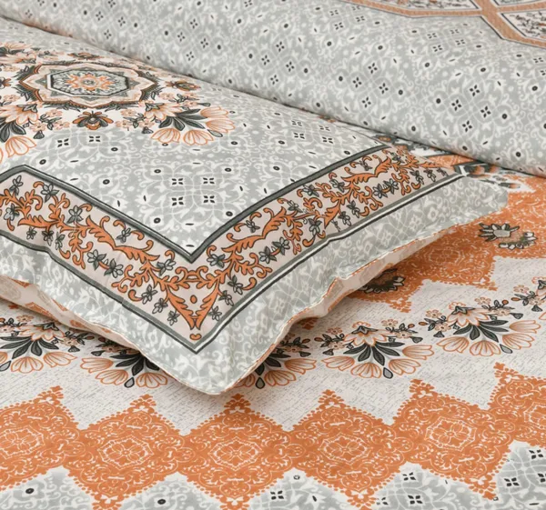 Orange_Cotton_Kaleen_Classic_Double_Bedsheet_With_Pillow_Cover_100_X_108_Cm